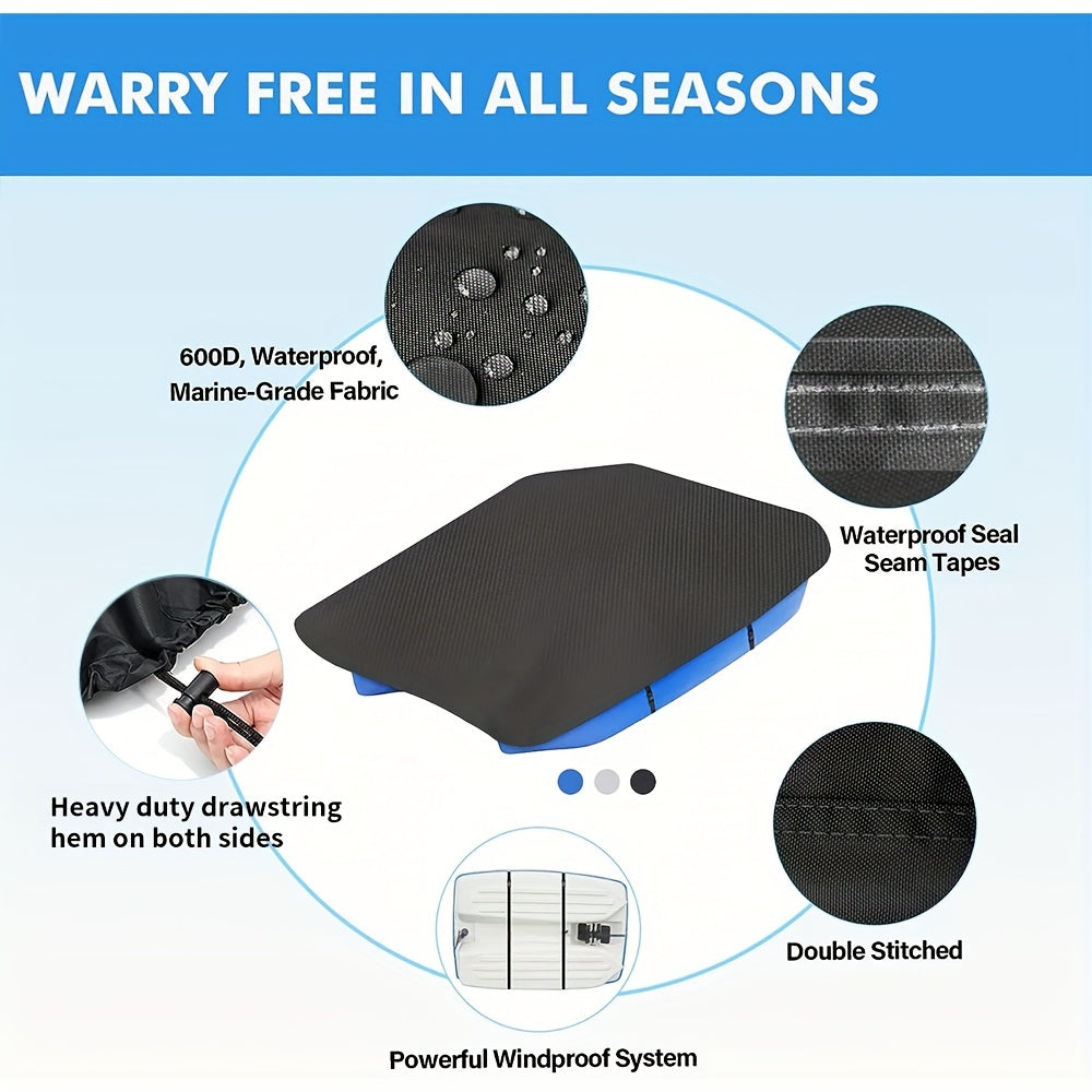 Waterproof 420D Pedal Boat Cover for 3 or 5 Person Paddle Boat