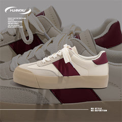 HUANQIU Lace-up Lightweight Non-slip Low Sneakers for Women