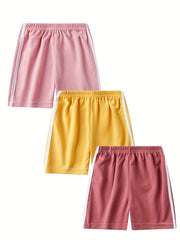 Girls Active Shorts Running Shorts With Side Taping