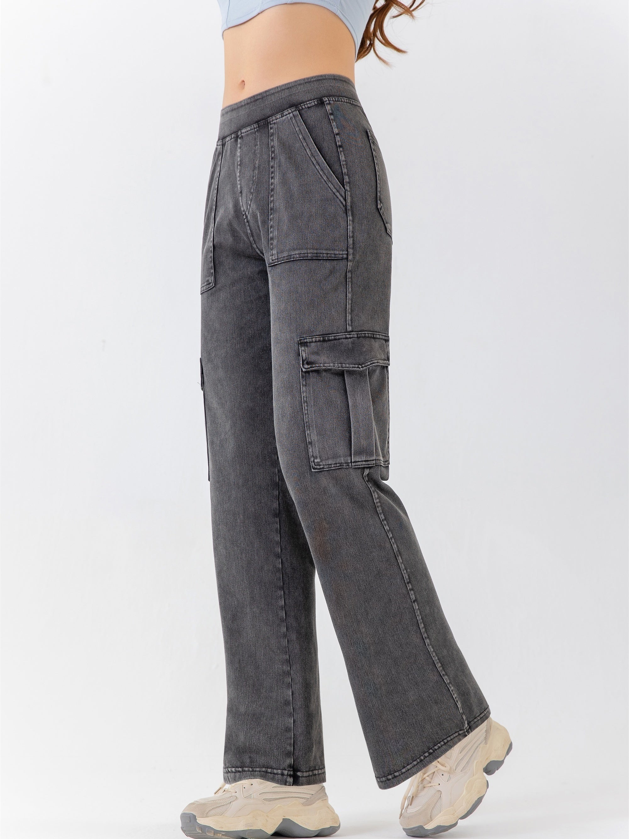 Cargo Pants Loose Fit Wide Legs Casual Jeans