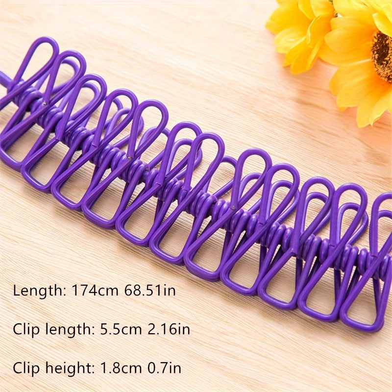Portable Retractable Clothesline with 12 Clips