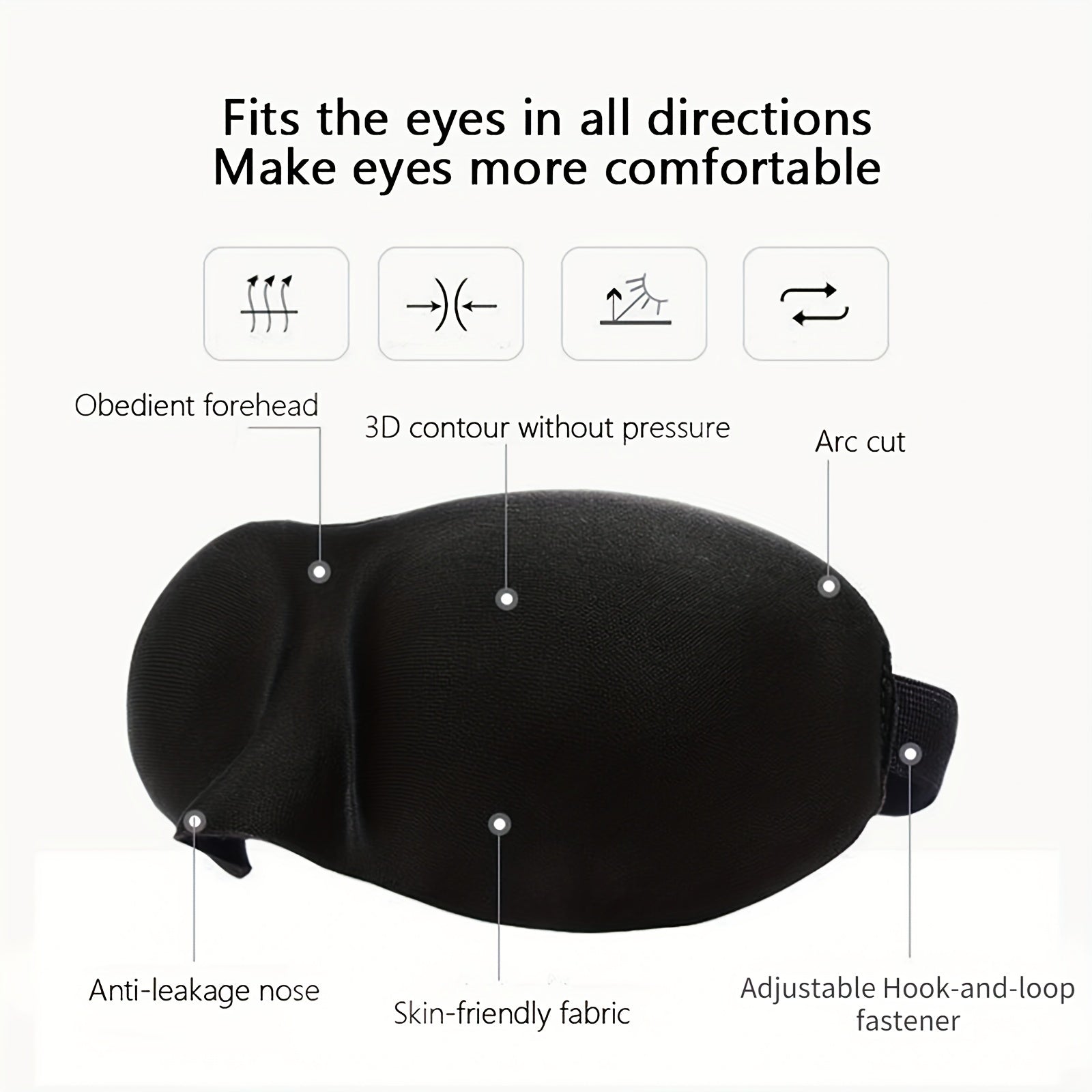 3D Eye Mask for Men and Women Night Blackout Adjustable Strap
