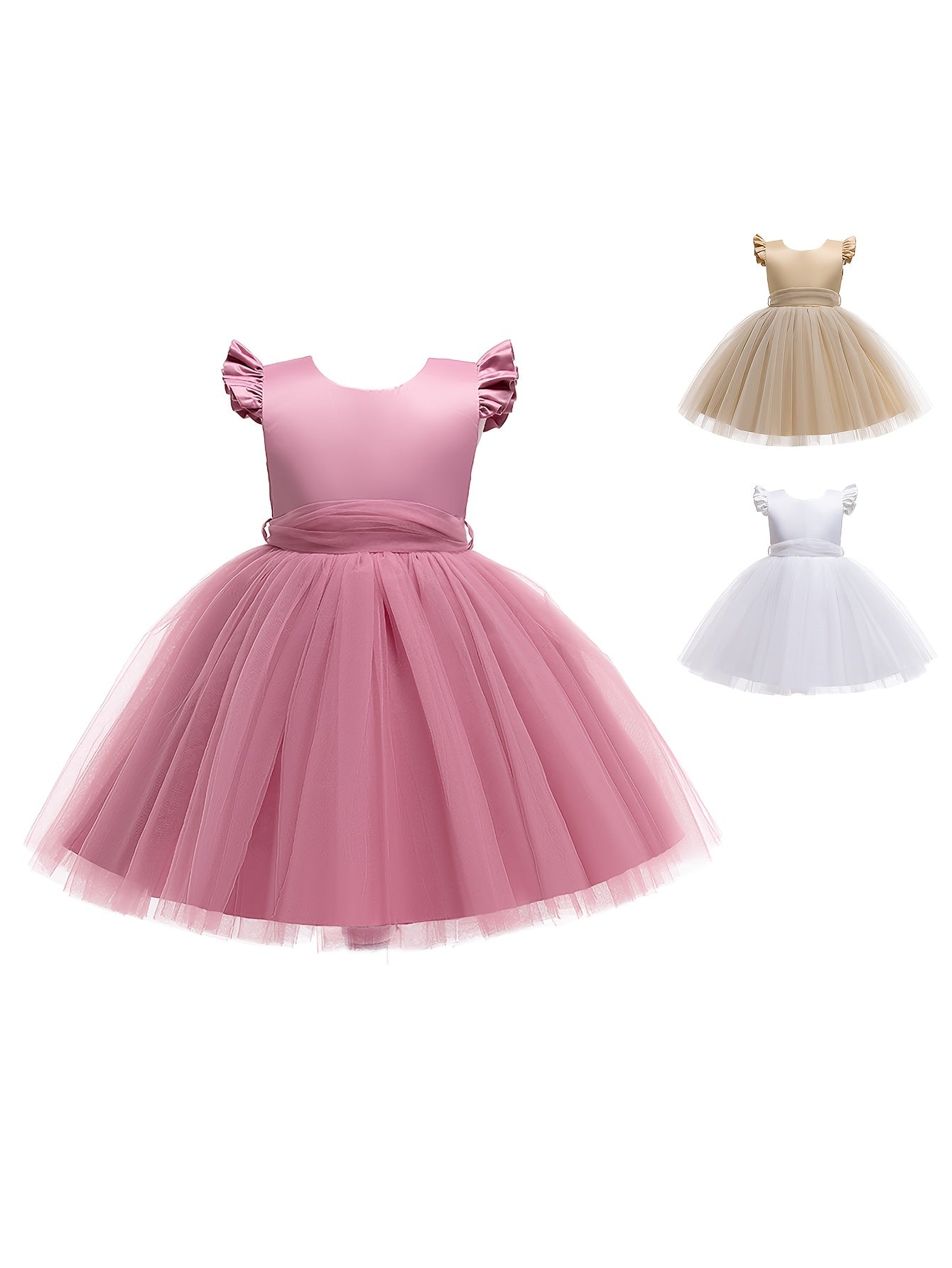 Christmas Girls Solid Party Dress