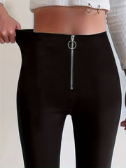 Slim Fit Stretch Zip Sports Pants for Women