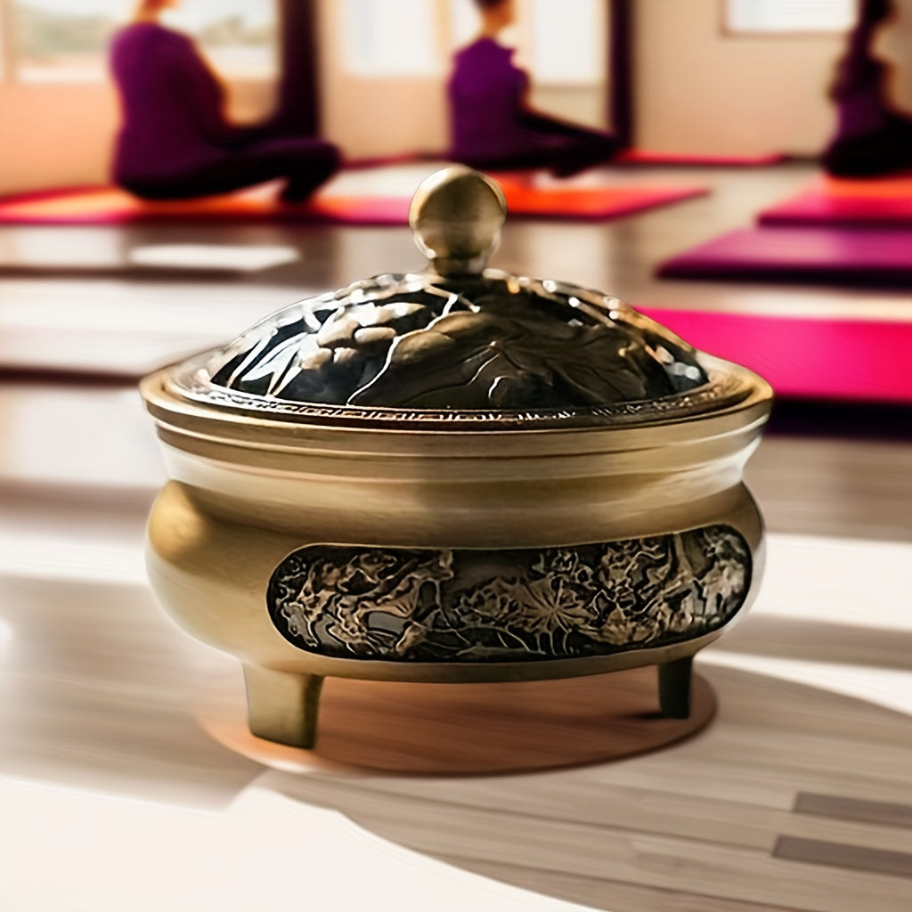 1pc Copper Alloy Lotus Plate Incense Burner