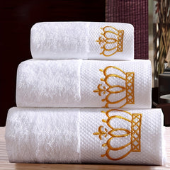 Soft Cotton Embroidered Hand and Bath Towel Set for Hotel and Salon