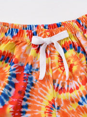 Girls Tie Dye Drawstring Pants for Summer Beach