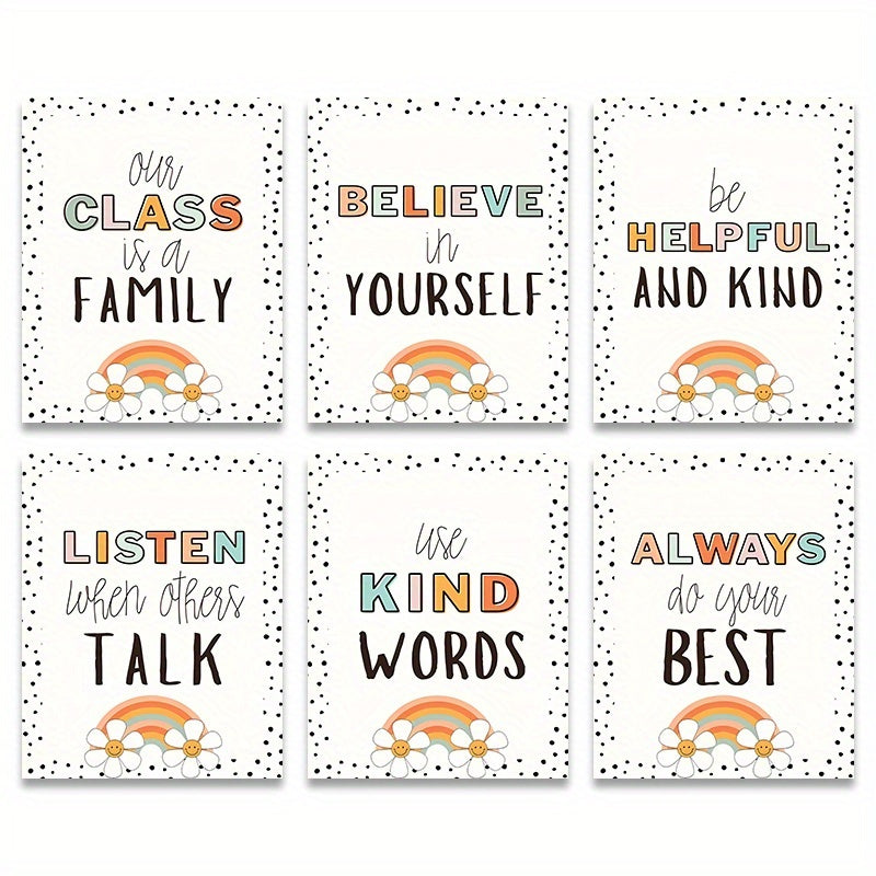 Boho Classroom Rules Poster Set, Middle School Classroom Decor