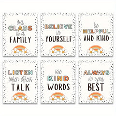 Boho Classroom Rules Poster Set, Middle School Classroom Decor