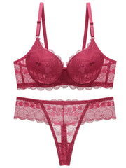 Women's Lace Lingerie Set Sexy Valentines Intimates Bra & Panty
