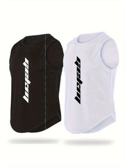 Men's Solid Tank Top Quick Dry Mid Stretch Sleeveless Shirt