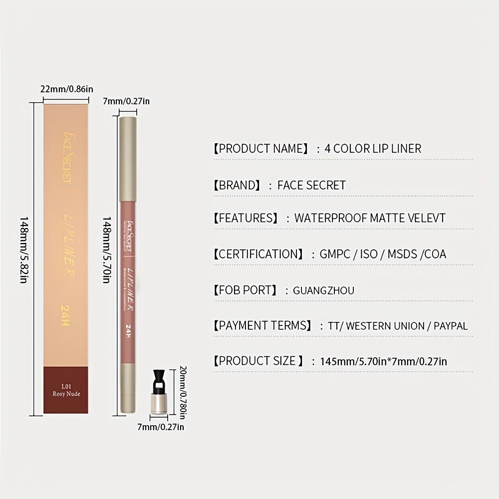 12 Colors Lip Liner Pen Waterproof Sweatproof Correcting Lip Liner Crayon