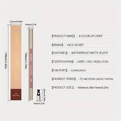 12 Colors Lip Liner Pen Waterproof Sweatproof Correcting Lip Liner Crayon