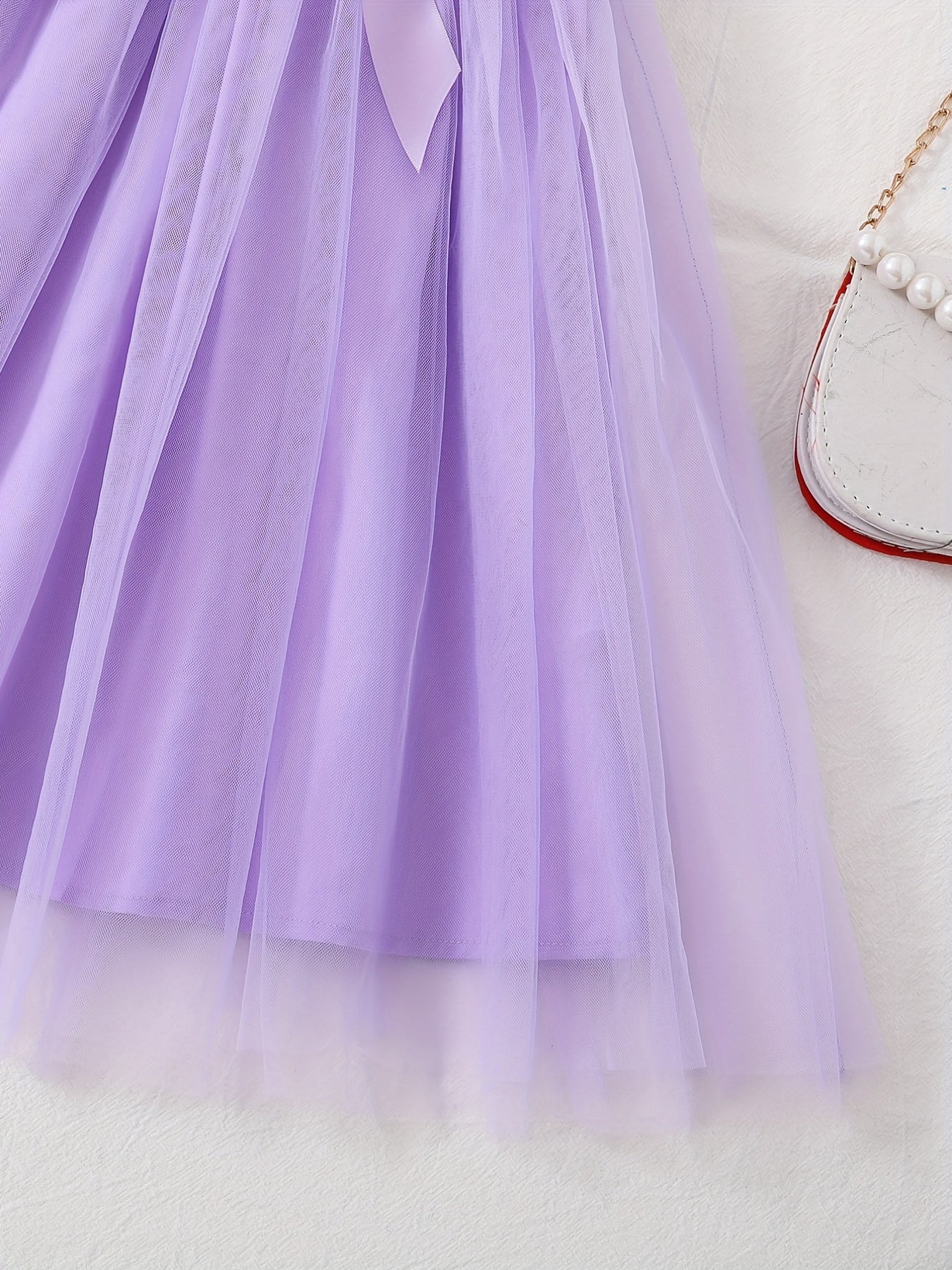 Boho Floral Tulle Spliced Dress with Bow Band for Summer
