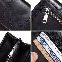 HUMERPAUL RFID Blocking Leather Wallet with Snap Closure