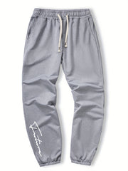 Letter Print Stretch Joggers Men's Casual Sweatpants