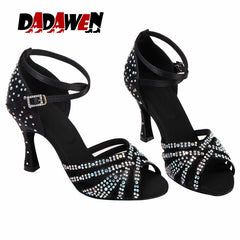 Women's Rhinestone Latin Dance Shoes Ankle Strap Sandals