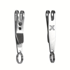 Stainless Steel Pocket Clip with Snap for Outdoor Camping & Hiking