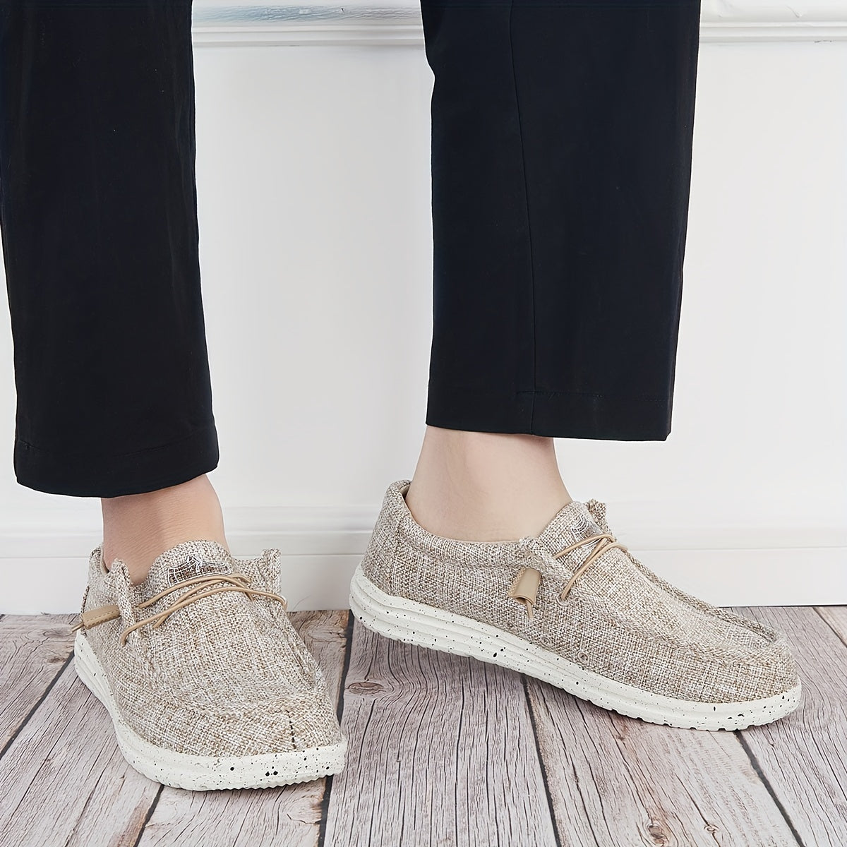 Men's Canvas Slip On Loafer Shoes Casual Anti skid Flat Sneakers