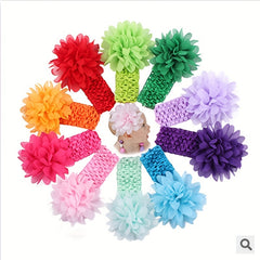 10pcs Baby Girls Chiffon Flowers Headband Hair Accessories