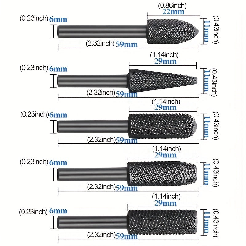 5pcs Rotating Grinding Head for Precision Grinding Tasks