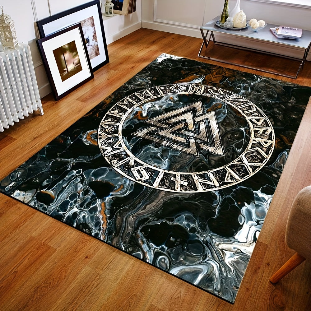 Viking Print Carpet Machine Washable Bedroom Living Room Floor Mat Gift Room