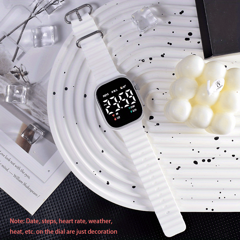 S8 Sports Electronic Watch with Silicone Strap - Date Time LED