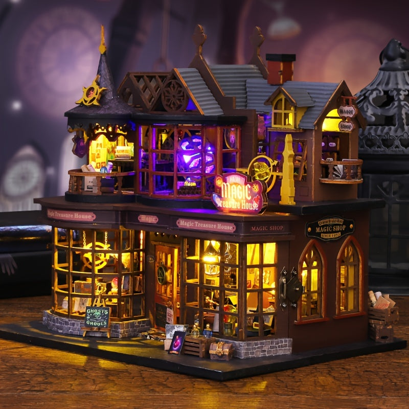 MAOMIYU Vintage Magic Treasure House DIY Wooden Model Kit 3D Puzzle