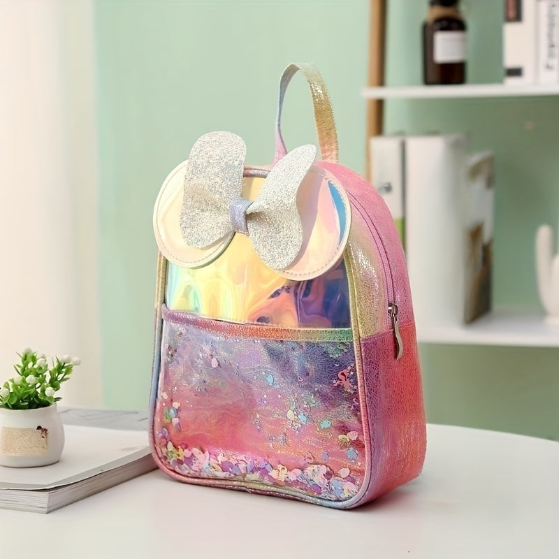 Kids Bow Wings Decor Sequins Backpack