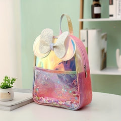 Kids Bow Wings Decor Sequins Backpack