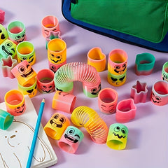 Colorful Mini Plastic Coil Spring Toy Bulk Pack - Stress Relief Spiral Springs