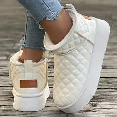 Women's Plush Lined Snow Boots Wear Resistance Non Slip Flat Shoes