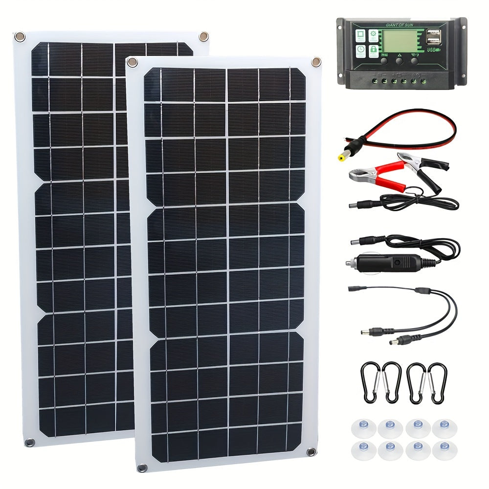 2pcs 30W 60W Solar Panel Kit for Car Yacht RV Boost