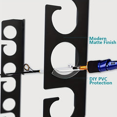 2pcs Iron Fishing Rod Holder Wall Ceiling Mounted Fishing Pole Storage Rack