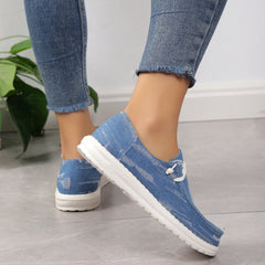 Women's Canvas Lace Up Outdoor Shoes Lightweight Comfortable Sneakers