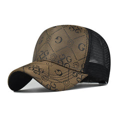 Men's Letter Print Baseball Cap Mesh Hip Hop Trucker Sun Hat
