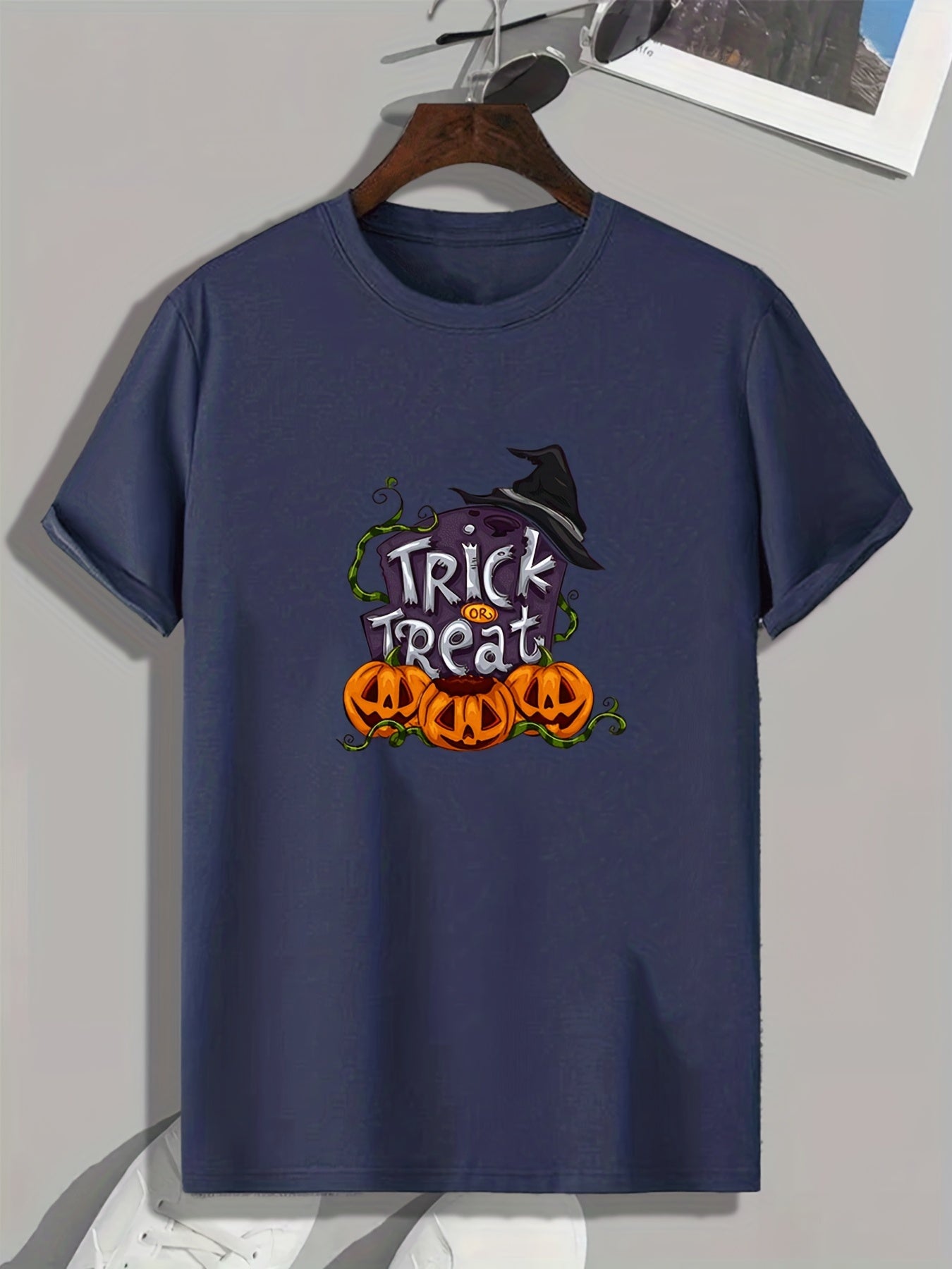 Halloween Slogan Pattern Print Men's Sports T-shirt