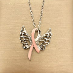 Rhinestone Wings Knot Pendant Necklace for Girls