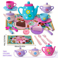 Tea Party Play Set for Little Girls Pretend Princess Tea Time Kitchen