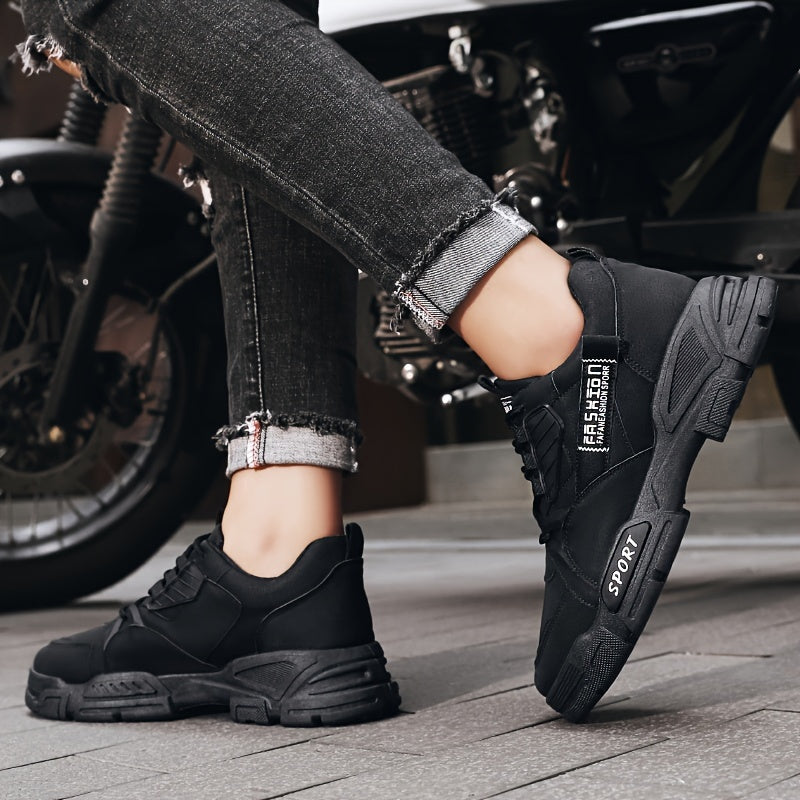 Men's Casual Ankle Boots PU Leather Lace-up Shoes