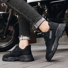 Men's Casual Ankle Boots PU Leather Lace-up Shoes