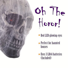 LED Skull Ornament with Red Eye and Spider - Halloween Decoration