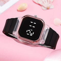 Colorful Digital Watch LED Display Button Setting Electronic Watch