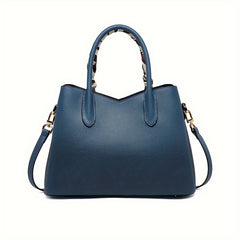 Crocodile Pattern Leather Tote Bag with Scarf Handle