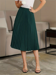 Pleated High Waist Casual Skirt for Women