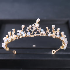 Flower Girl Pearl Headband Crystal Wedding Tiara Hair Piece