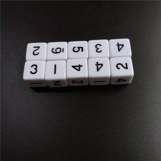 10pcs 16mm Acrylic Number Dice Round Corner Hexagonal Dice Set