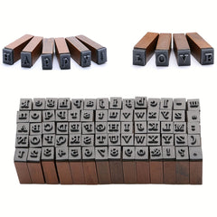 70pcs Rubber Stamp Letters Alphabets Set Vintage Wooden Number and Symbol Stamps