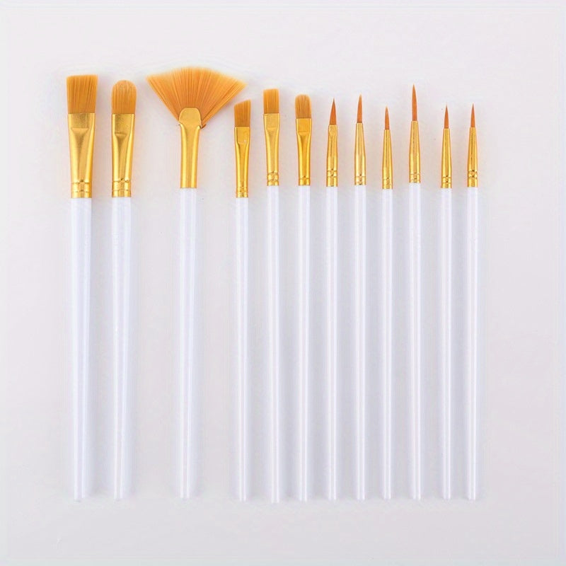 12pcs Watercolor Brush Set for DIY Painting and Acrylic Art
