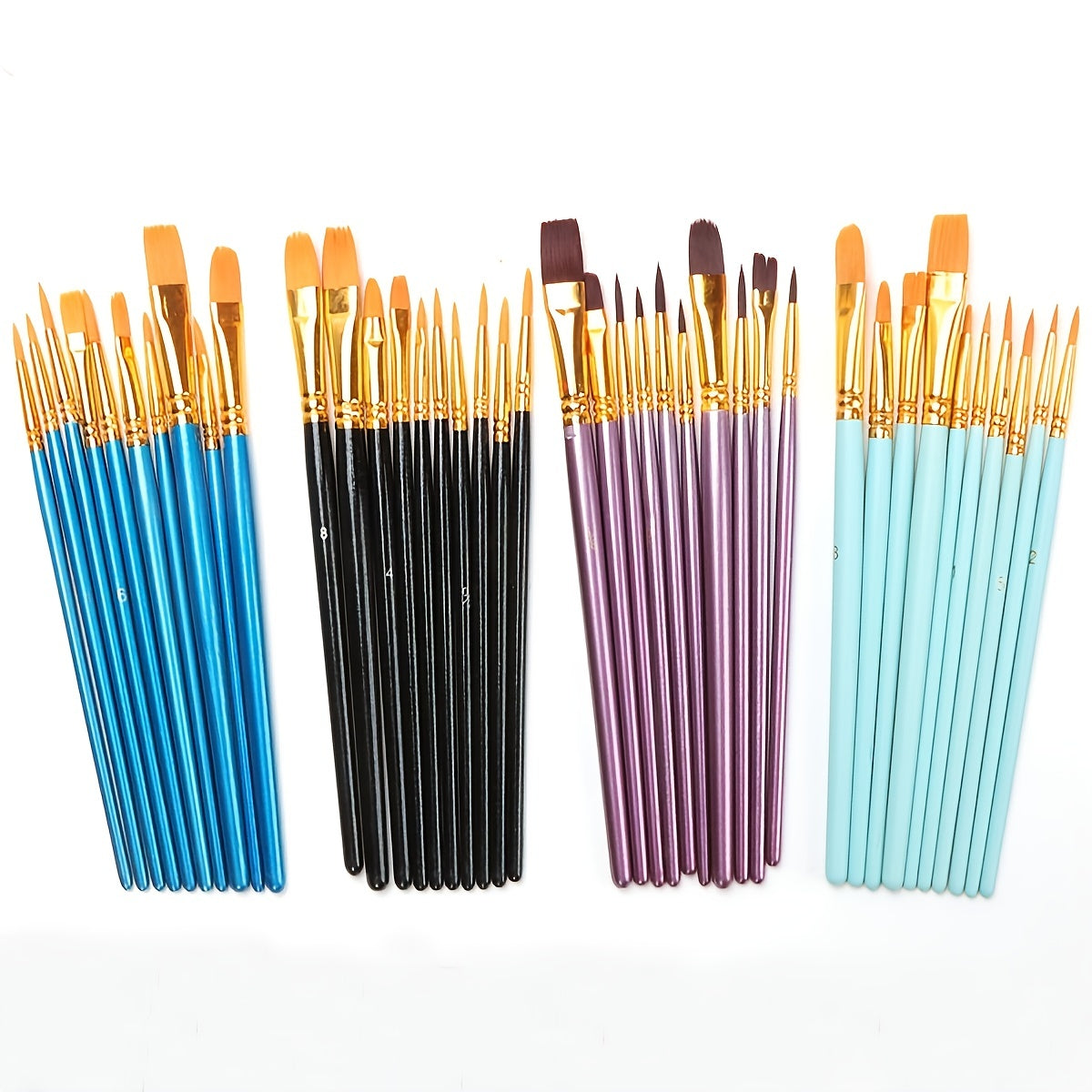 10pcs Paint Brushes Set Art Brush Acrylic Watercolor Artist Professional Kits